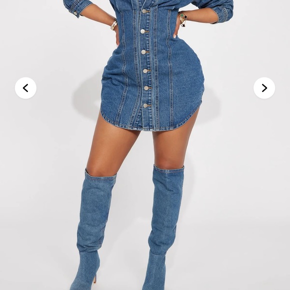 Denim Button-Up Dress - Picture 1 of 4